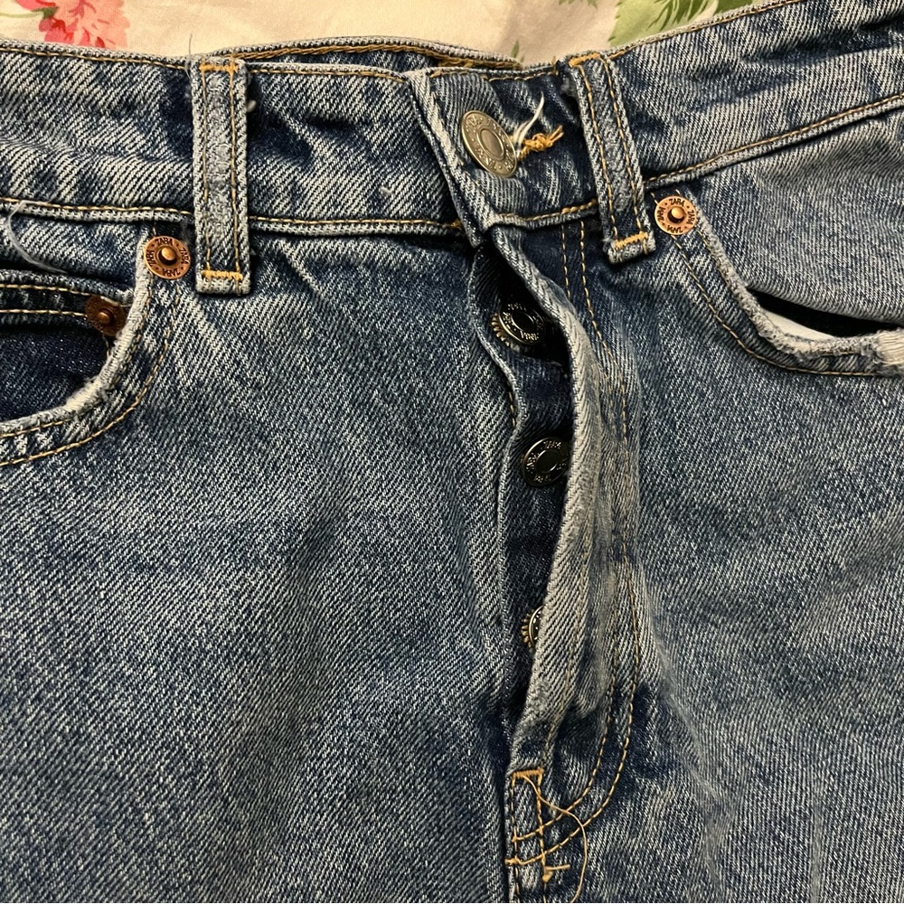 Zara button up jean shorts